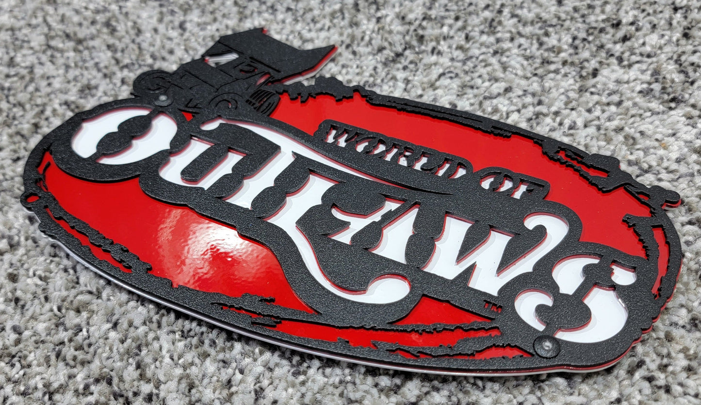 World Of Outlaws Sprint Car Series Collectible Magnet and Diecast Display