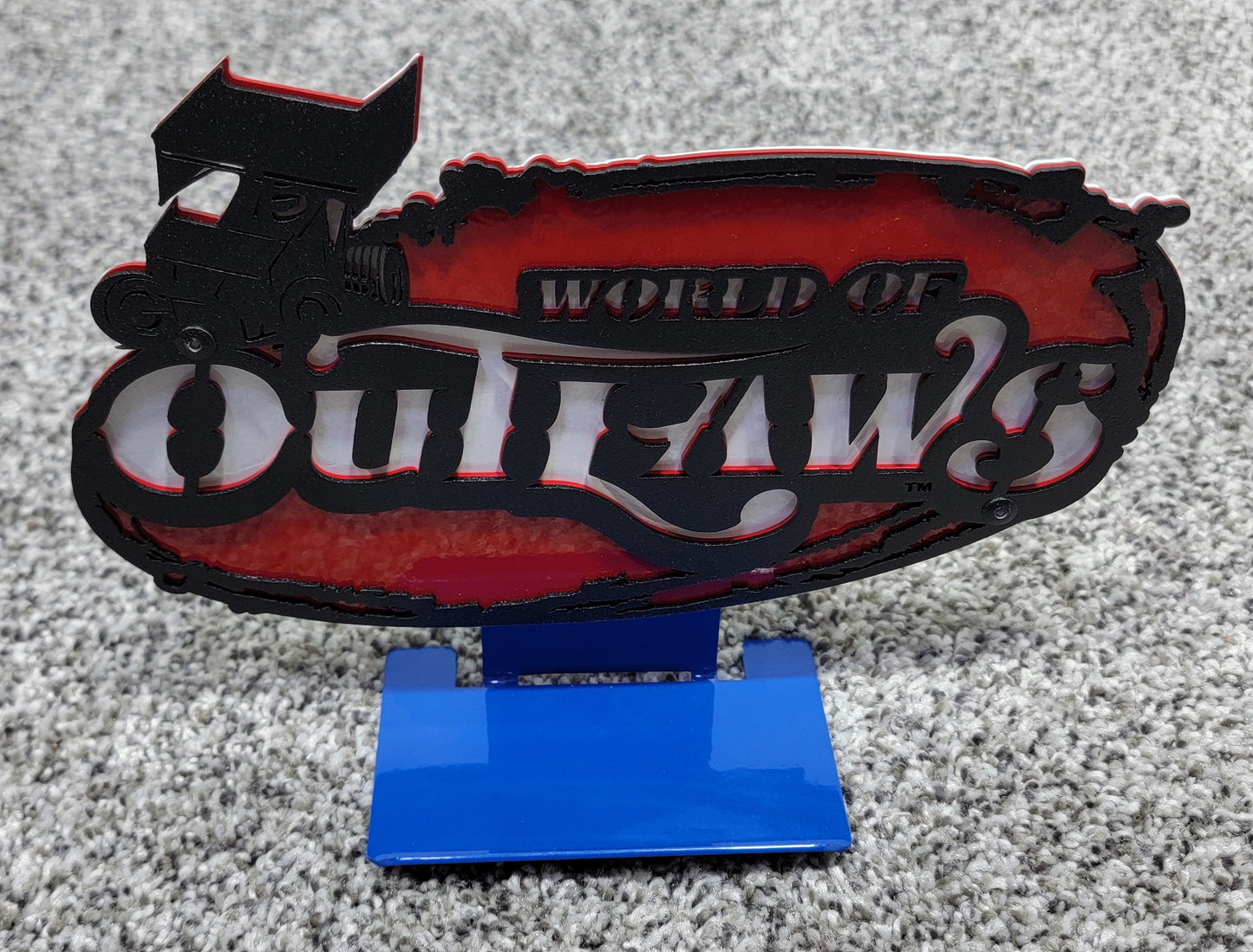 World Of Outlaws Sprint Car Series Collectible Magnet and Diecast Display