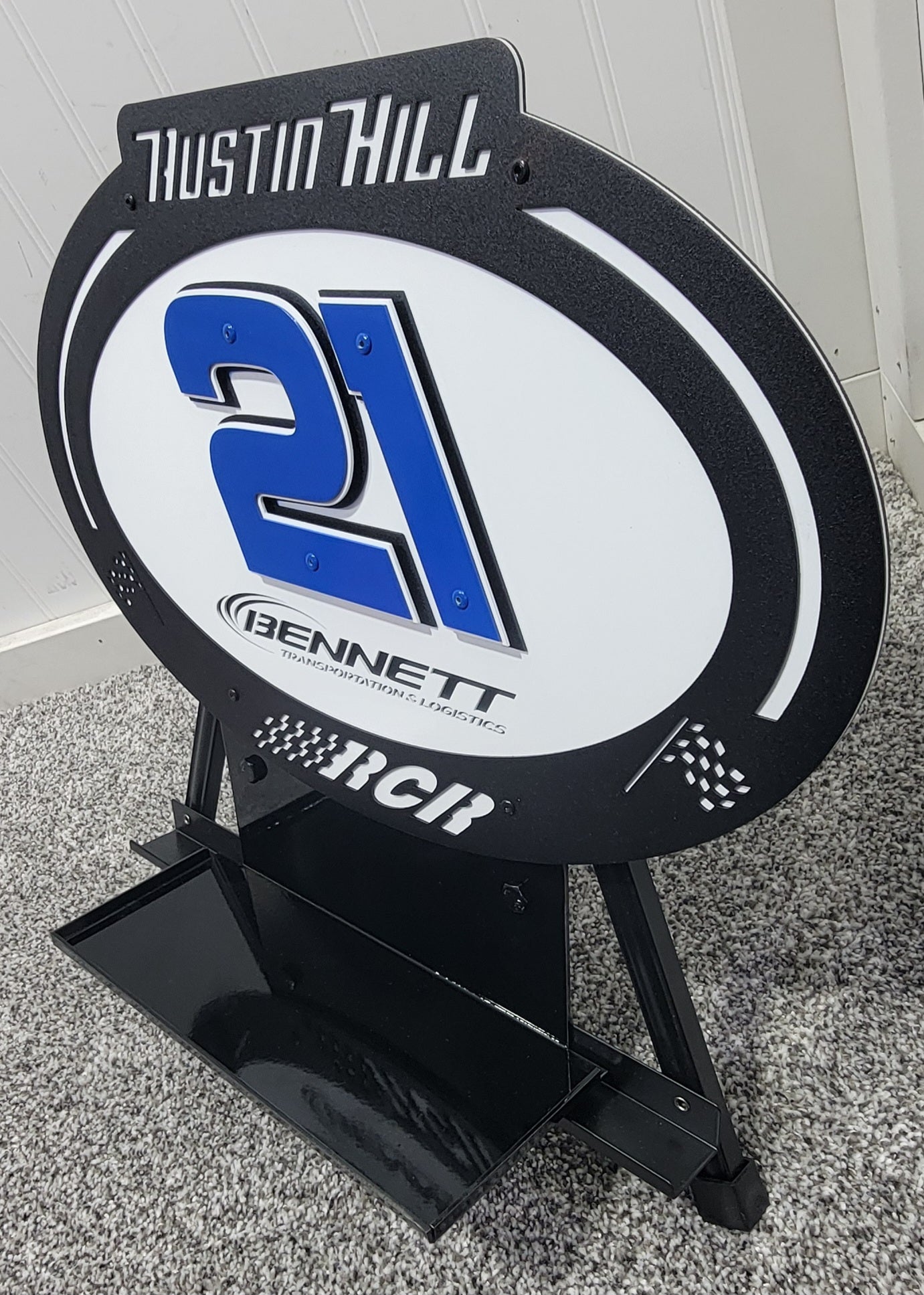 Austin Hill #21 Sheet Metal Oval Diecast Display