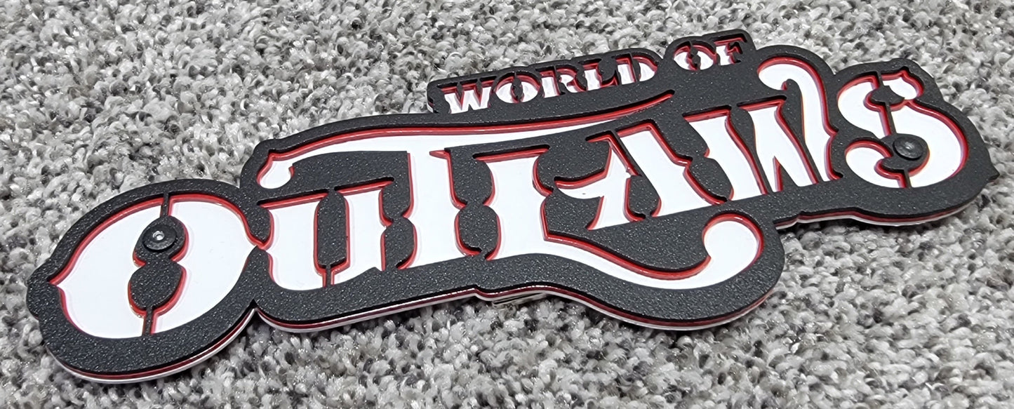 World Of Outlaws Logo Magnet and Diecast Display