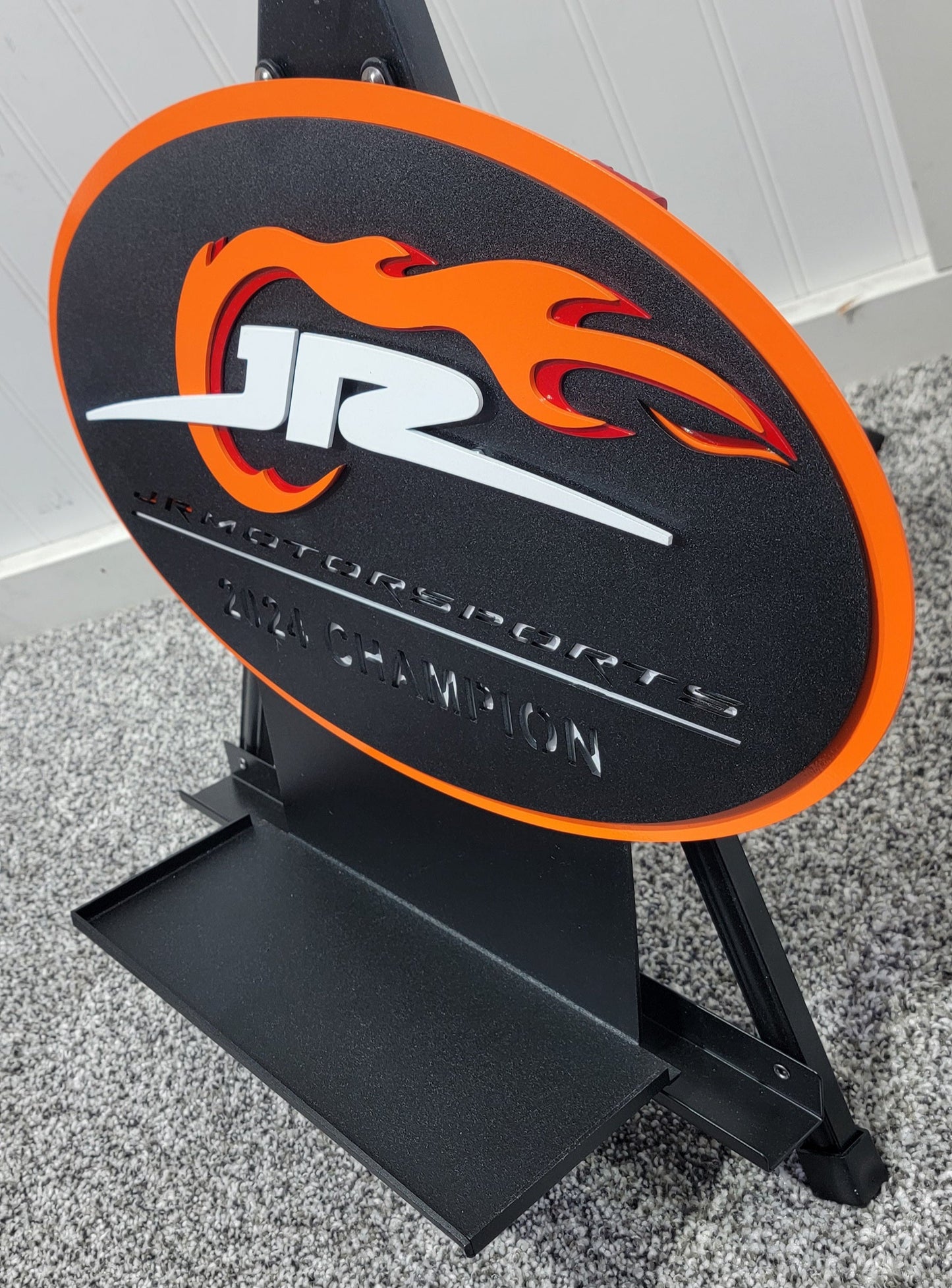 JR Motorsports 2024 Champions Oval 3D Premier Metal Diecast Display
