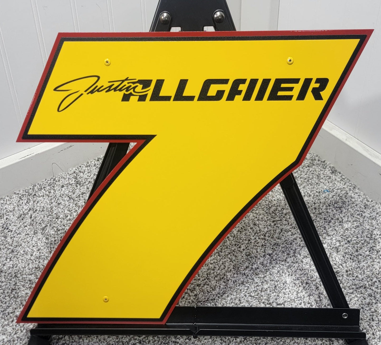 Justin Allgaier #7 Door Name Plate Sheet Metal Number