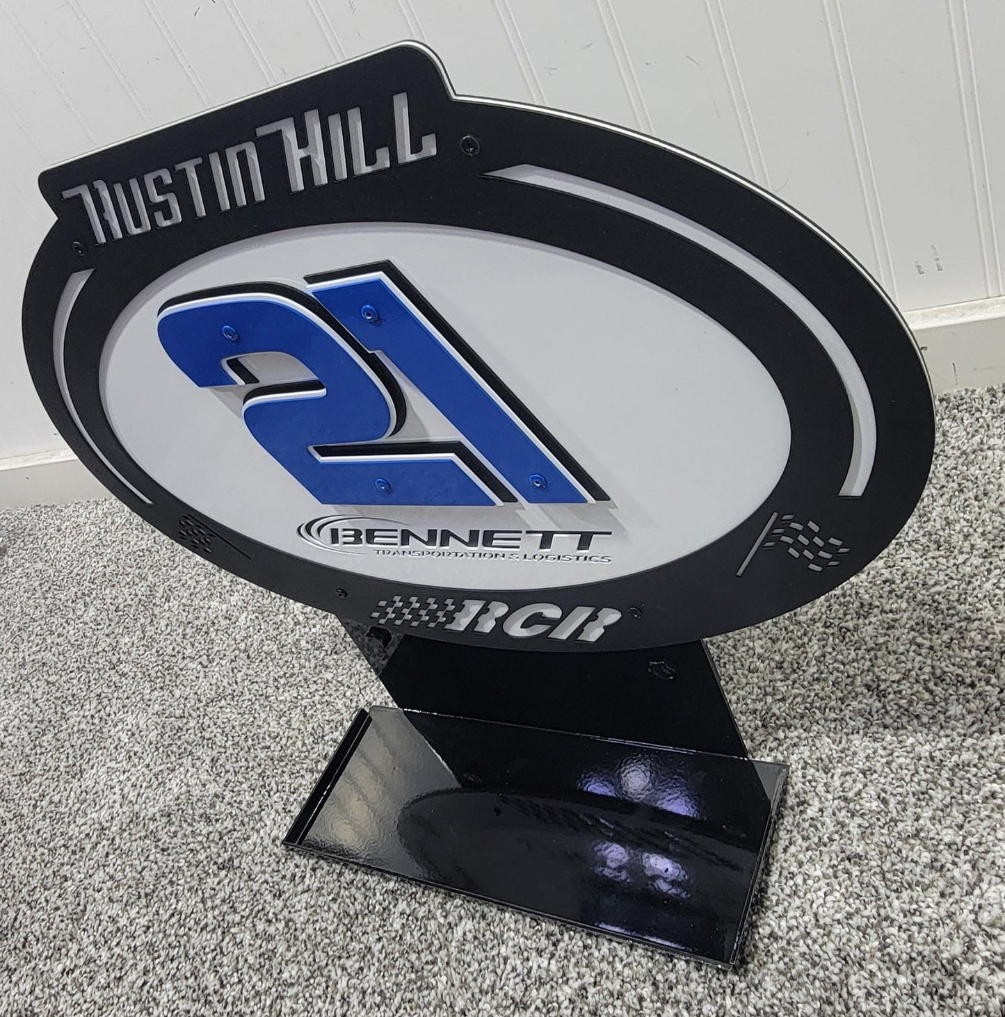 Austin Hill #21 Sheet Metal Oval Diecast Display