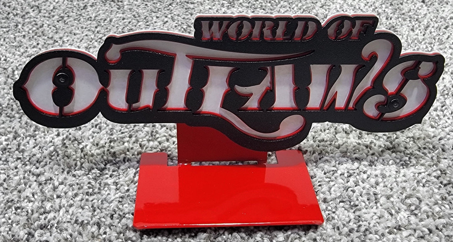 World Of Outlaws Logo Magnet and Diecast Display