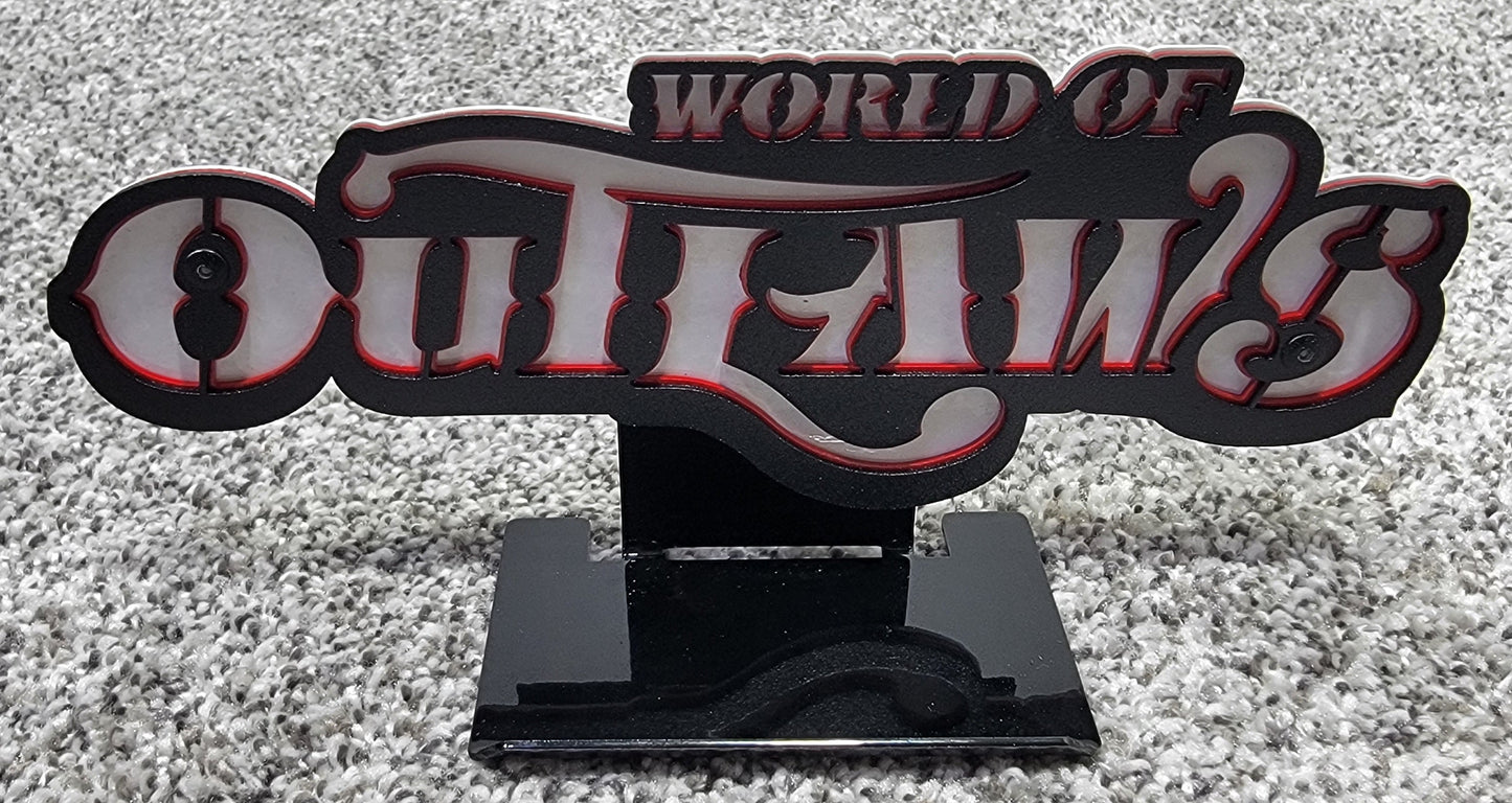 World Of Outlaws Logo Magnet and Diecast Display
