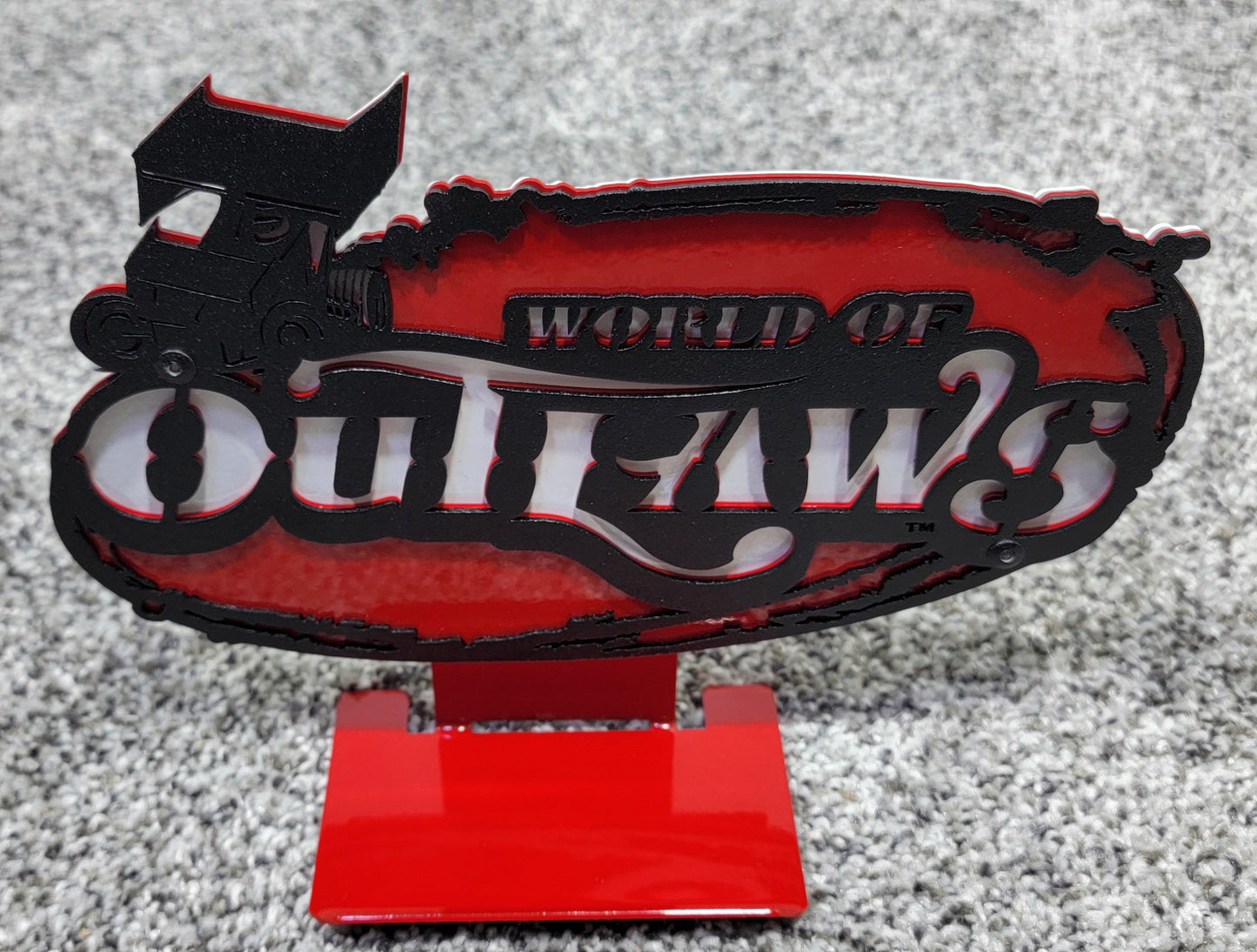 World Of Outlaws Sprint Car Series Collectible Magnet and Diecast Display